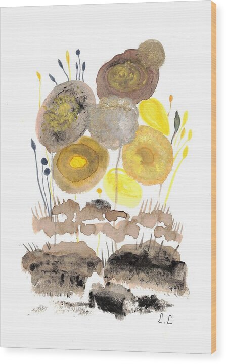 Abstract Floral Composition - Wood Print