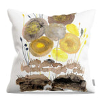Abstract Floral Composition Fleurs d'ambre - Throw Pillow - Laure Leprince - Artiste Peintre