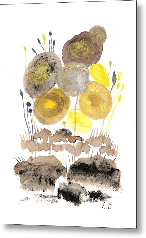 Abstract Floral Composition - Metal Print