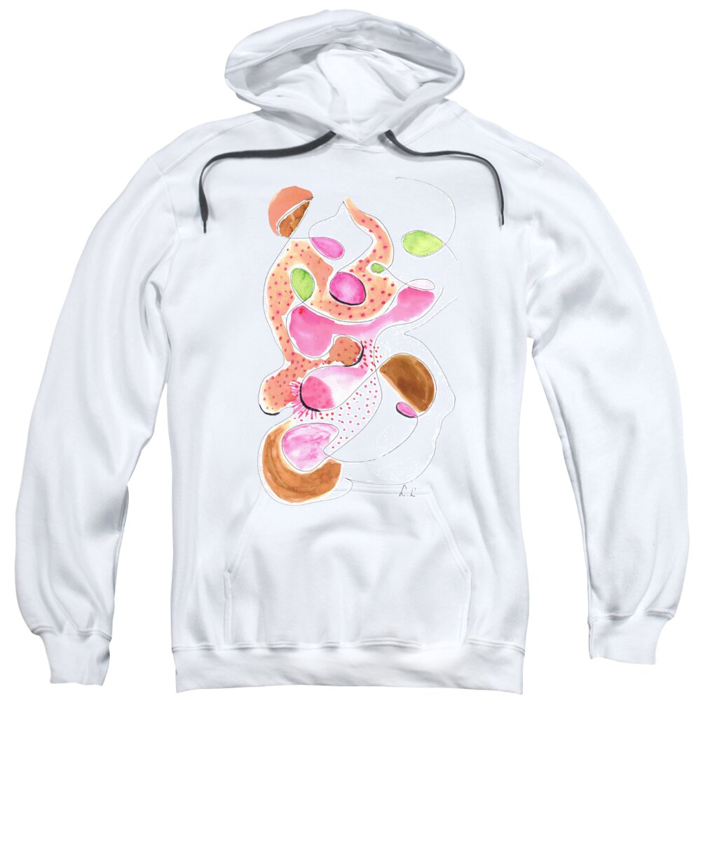 Sweatshirt à capuche – Morphologies organiques roses | Abstract Organic Forms