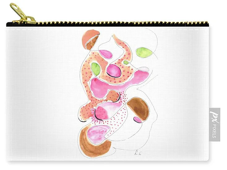Abstract Organic Forms Morophologies Roses - Zip Pouch - Laure Leprince - Artiste Peintre