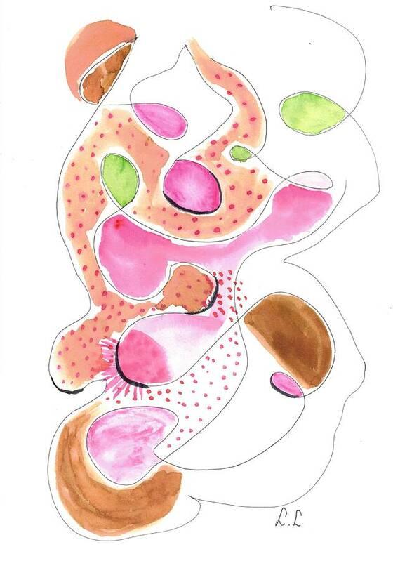 Abstract Organic Forms Morophologies Roses - Art Print - Laure Leprince - Artiste Peintre