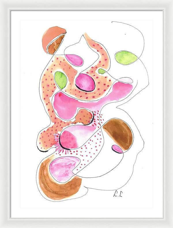 Abstract Organic Forms Morophologies Roses - Framed Print - Laure Leprince - Artiste Peintre