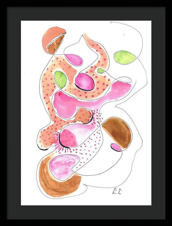 Abstract Organic Forms Morophologies Roses - Framed Print - Laure Leprince - Artiste Peintre