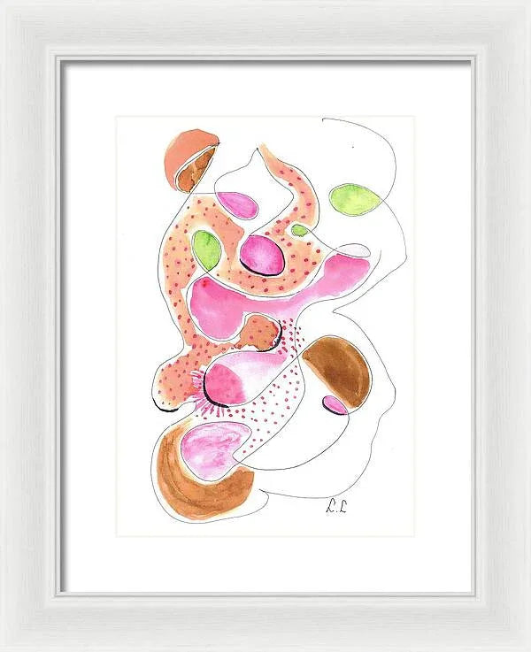 Abstract Organic Forms Morophologies Roses - Framed Print - Laure Leprince - Artiste Peintre