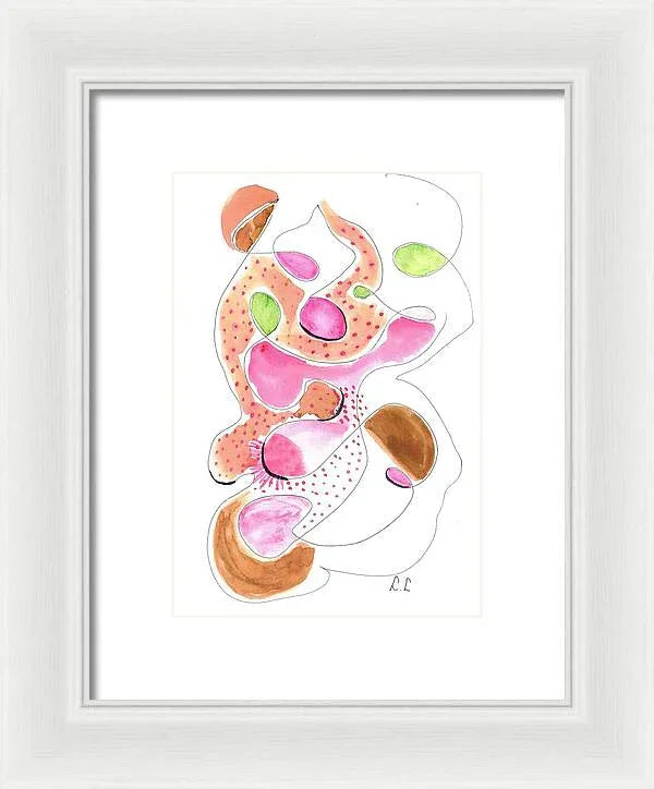 Abstract Organic Forms Morophologies Roses - Framed Print - Laure Leprince - Artiste Peintre