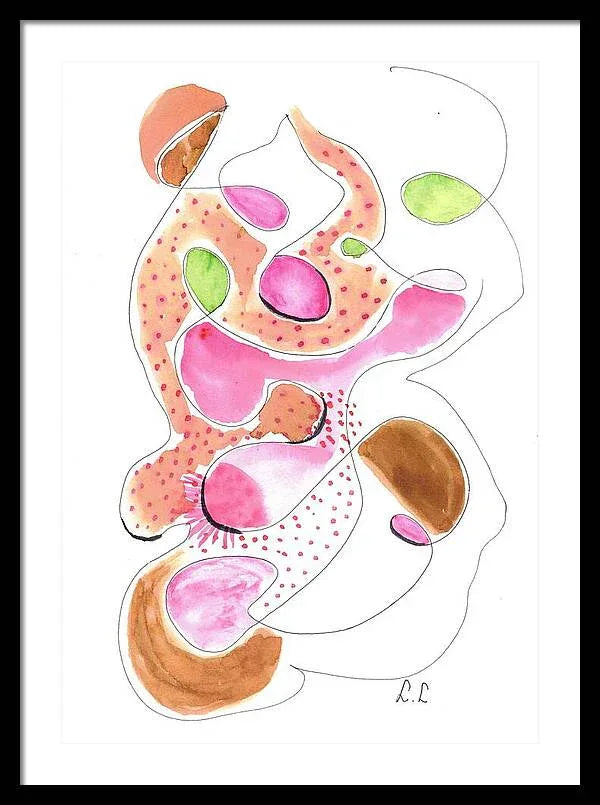 Abstract Organic Forms Morophologies Roses - Framed Print - Laure Leprince - Artiste Peintre