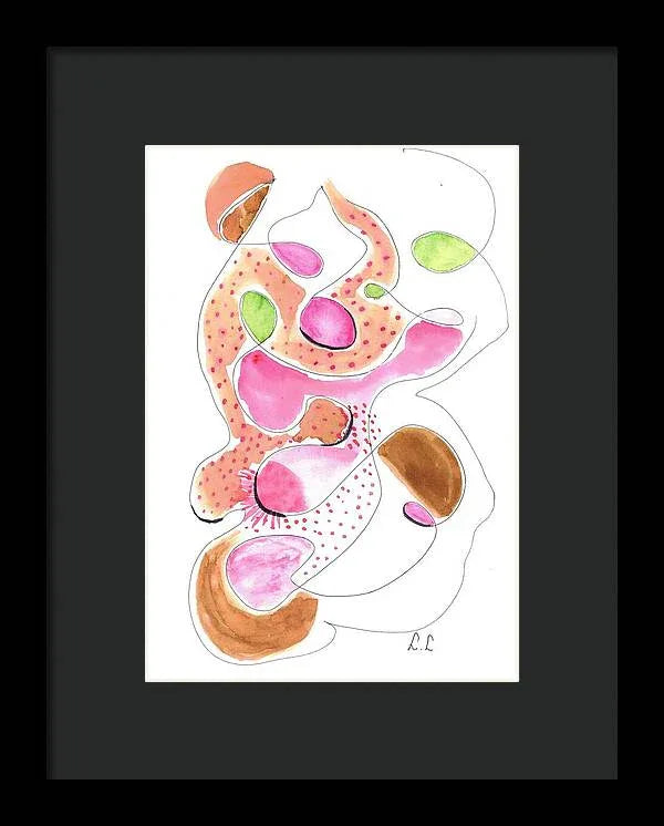 Abstract Organic Forms Morophologies Roses - Framed Print - Laure Leprince - Artiste Peintre