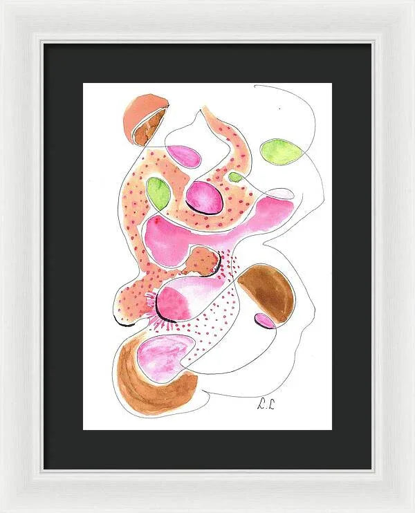 Abstract Organic Forms Morophologies Roses - Framed Print - Laure Leprince - Artiste Peintre