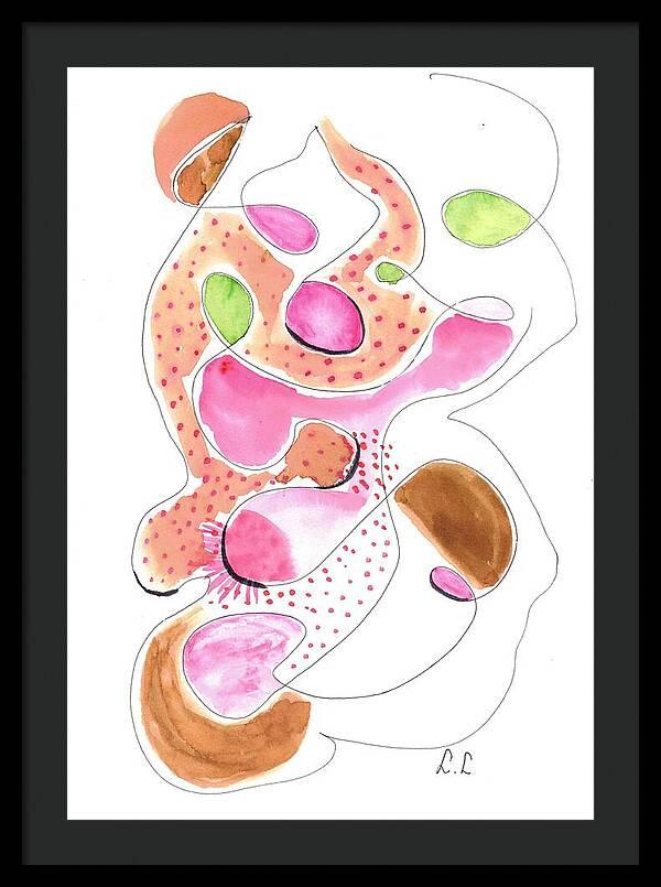 Abstract Organic Forms Morophologies Roses - Framed Print - Laure Leprince - Artiste Peintre