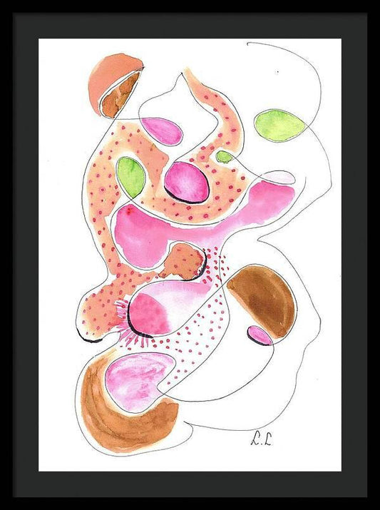 Abstract Organic Forms Morophologies Roses - Framed Print - Laure Leprince - Artiste Peintre