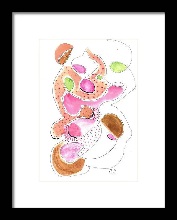 Abstract Organic Forms Morophologies Roses - Framed Print - Laure Leprince - Artiste Peintre