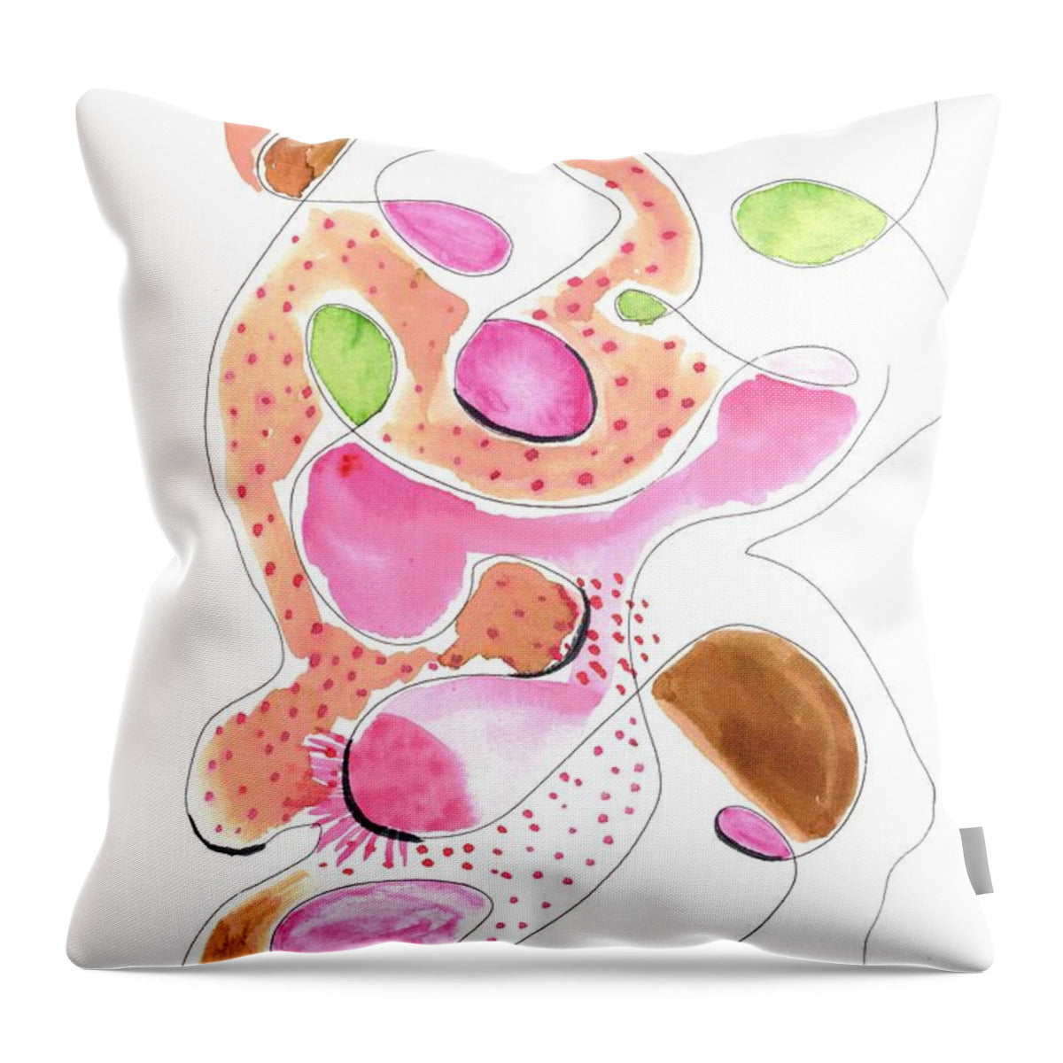 Abstract Organic Forms Morophologies Roses - Throw Pillow