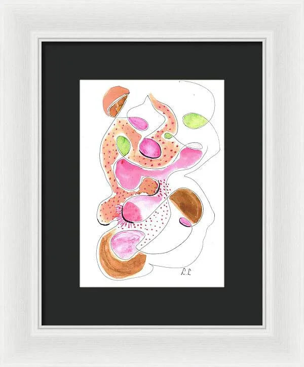 Abstract Organic Forms Morophologies Roses - Framed Print - Laure Leprince - Artiste Peintre