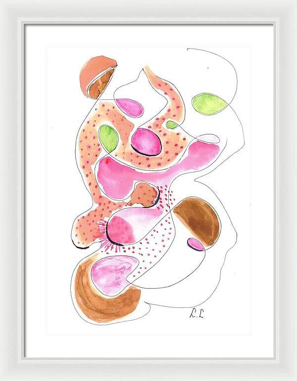 Abstract Organic Forms Morophologies Roses - Framed Print - Laure Leprince - Artiste Peintre