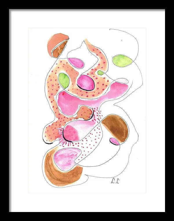 Abstract Organic Forms Morophologies Roses - Framed Print - Laure Leprince - Artiste Peintre