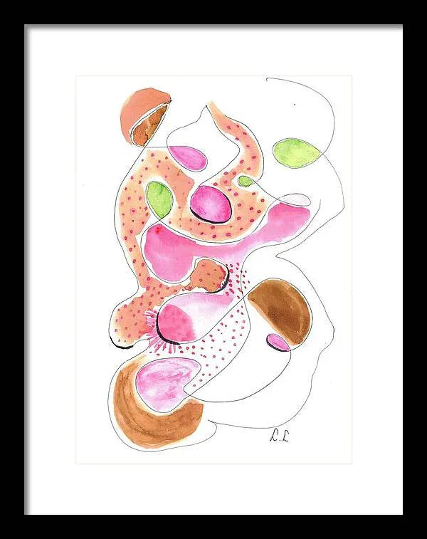 Abstract Organic Forms Morophologies Roses - Framed Print - Laure Leprince - Artiste Peintre