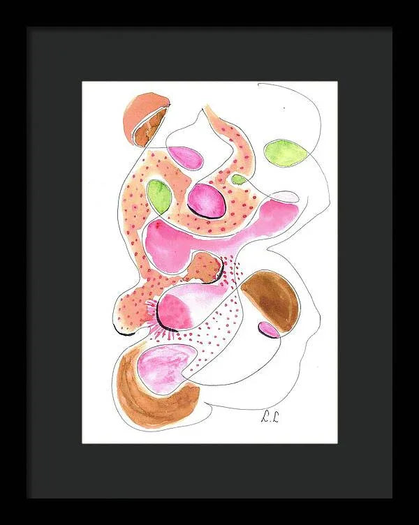 Abstract Organic Forms Morophologies Roses - Framed Print - Laure Leprince - Artiste Peintre