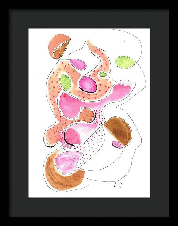 Abstract Organic Forms Morophologies Roses - Framed Print - Laure Leprince - Artiste Peintre