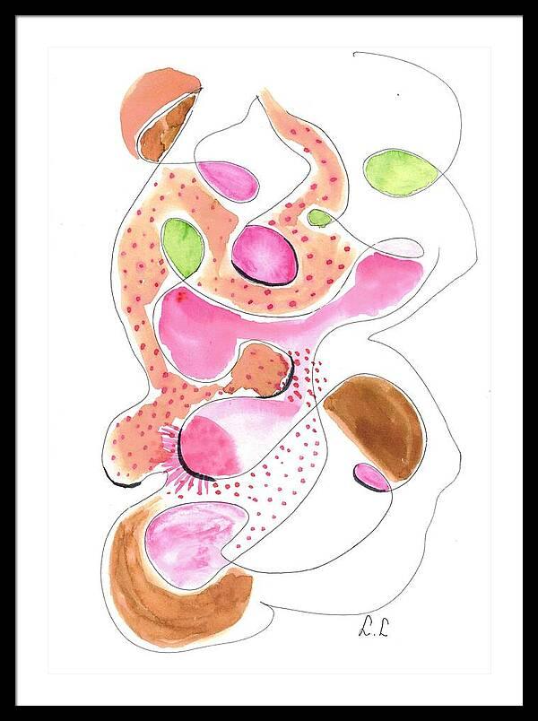 Abstract Organic Forms Morophologies Roses - Framed Print - Laure Leprince - Artiste Peintre
