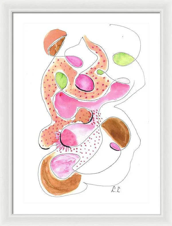 Abstract Organic Forms Morophologies Roses - Framed Print - Laure Leprince - Artiste Peintre