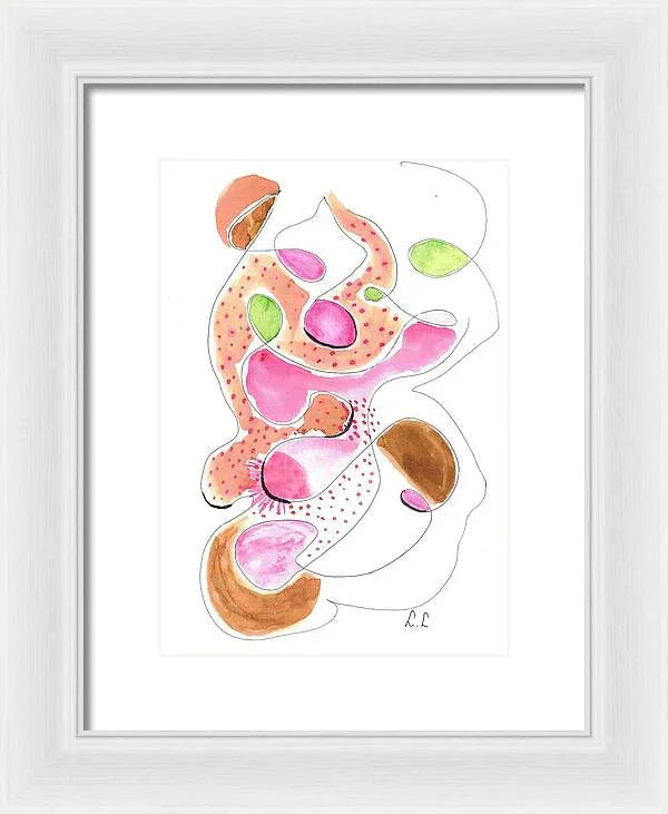 Abstract Organic Forms Morophologies Roses - Framed Print - Laure Leprince - Artiste Peintre