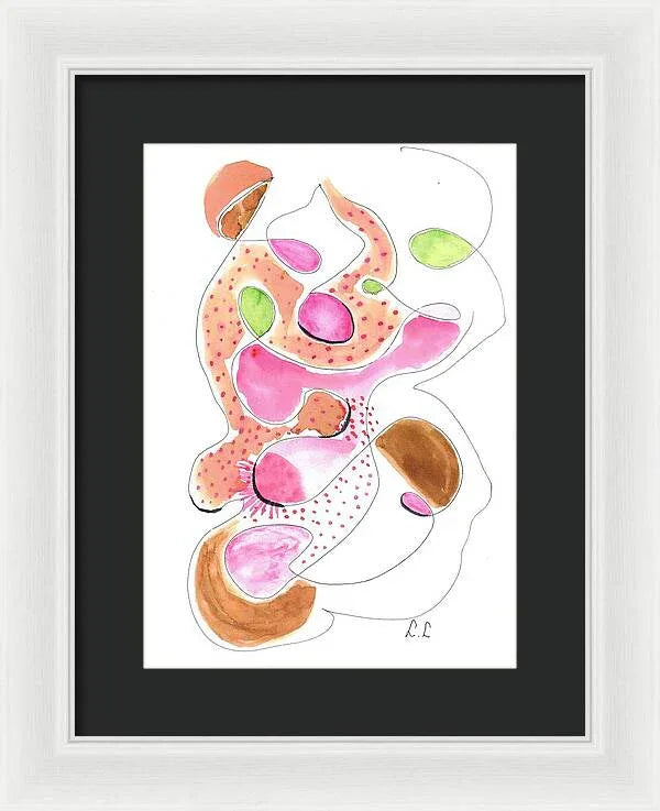 Abstract Organic Forms Morophologies Roses - Framed Print - Laure Leprince - Artiste Peintre