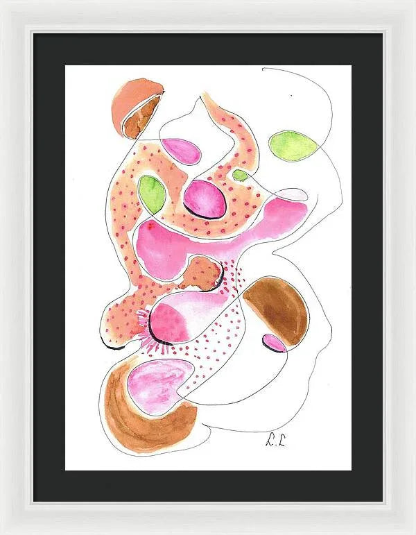 Abstract Organic Forms Morophologies Roses - Framed Print - Laure Leprince - Artiste Peintre
