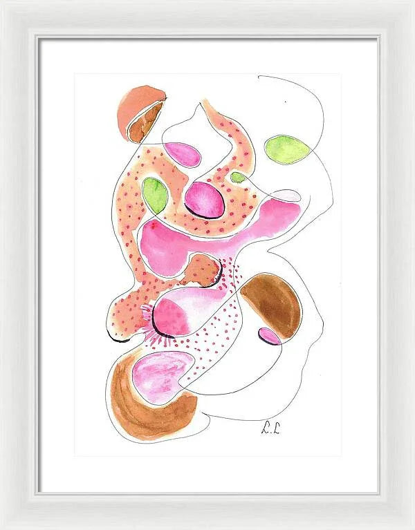 Abstract Organic Forms Morophologies Roses - Framed Print - Laure Leprince - Artiste Peintre