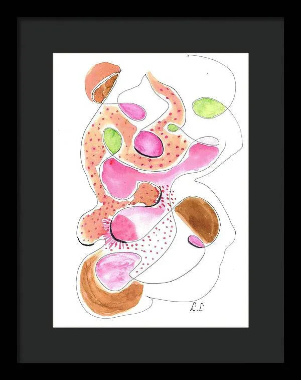 Abstract Organic Forms Morophologies Roses - Framed Print - Laure Leprince - Artiste Peintre