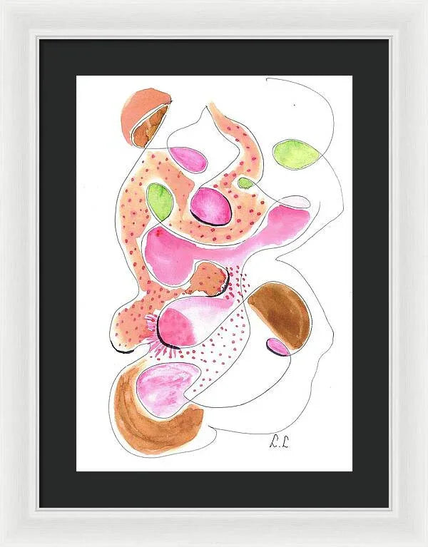 Abstract Organic Forms Morophologies Roses - Framed Print - Laure Leprince - Artiste Peintre