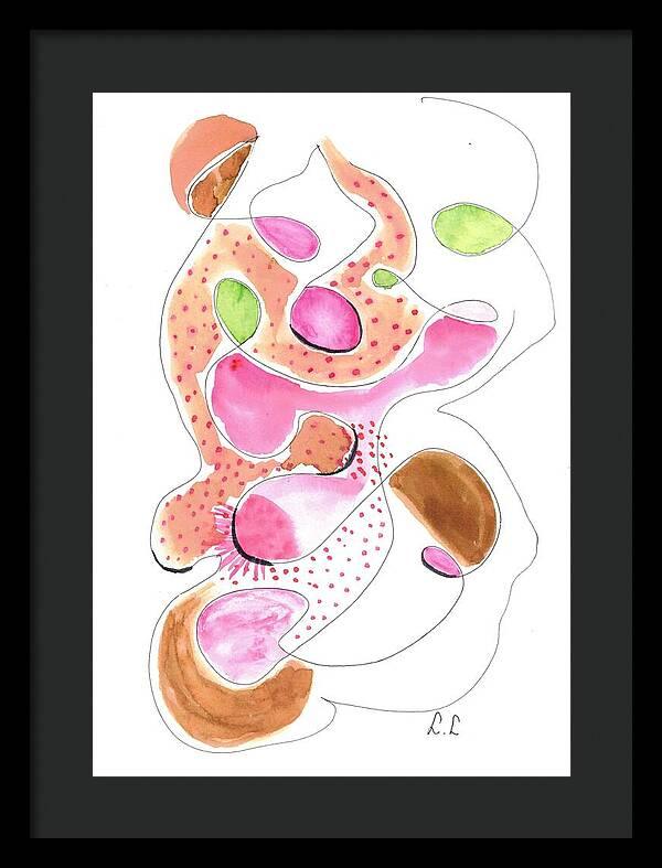 Abstract Organic Forms Morophologies Roses - Framed Print - Laure Leprince - Artiste Peintre