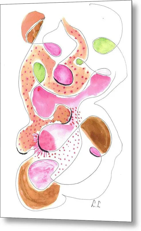 Abstract Organic Forms Morophologies Roses - Metal Print - Laure Leprince - Artiste Peintre