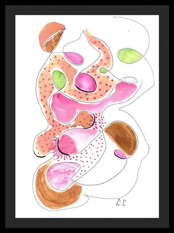 Abstract Organic Forms Morophologies Roses - Framed Print - Laure Leprince - Artiste Peintre