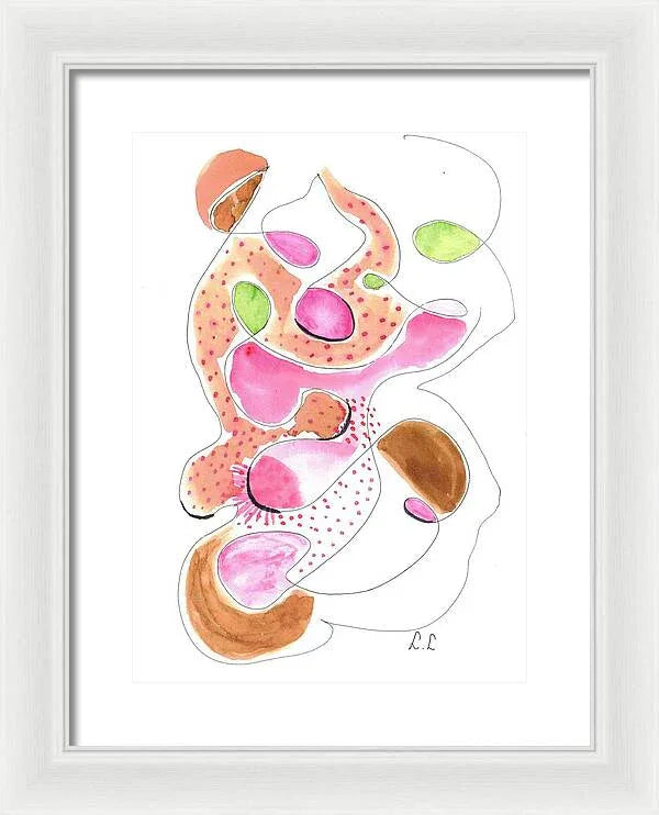 Abstract Organic Forms Morophologies Roses - Framed Print - Laure Leprince - Artiste Peintre