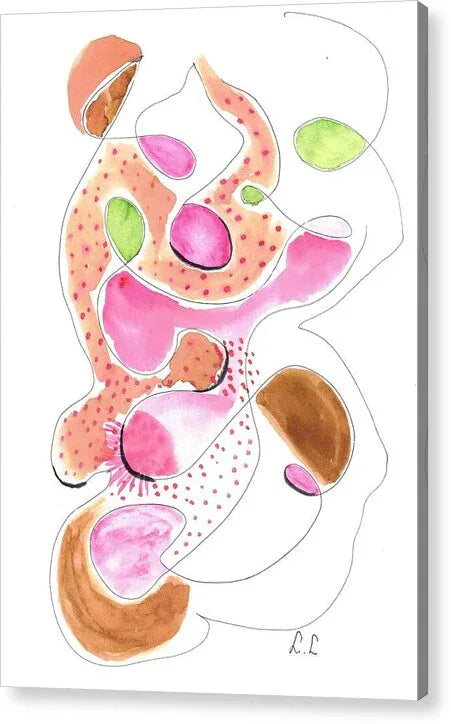 Abstract Organic Forms Morophologies Roses - Acrylic Print - Laure Leprince - Artiste Peintre