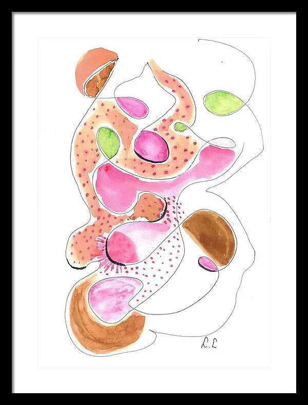 Abstract Organic Forms Morophologies Roses - Framed Print - Laure Leprince - Artiste Peintre