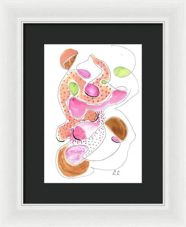 Abstract Organic Forms Morophologies Roses - Framed Print - Laure Leprince - Artiste Peintre
