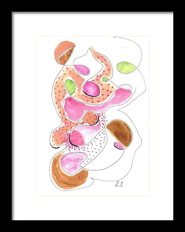 Abstract Organic Forms Morophologies Roses - Framed Print - Laure Leprince - Artiste Peintre