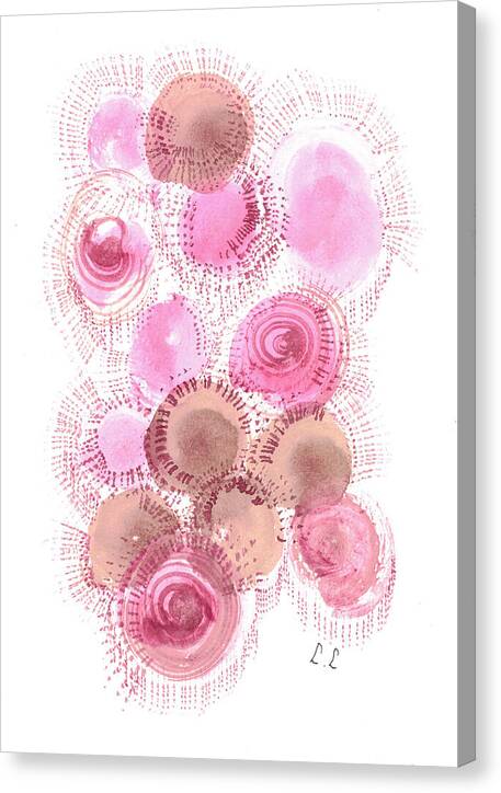 Abstract Pink and Brown Circles - Canvas Print