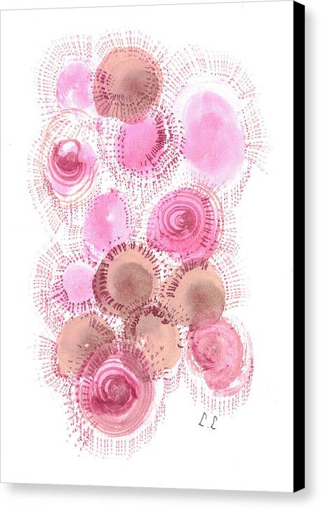 Abstract Pink and Brown Circles - Canvas Print