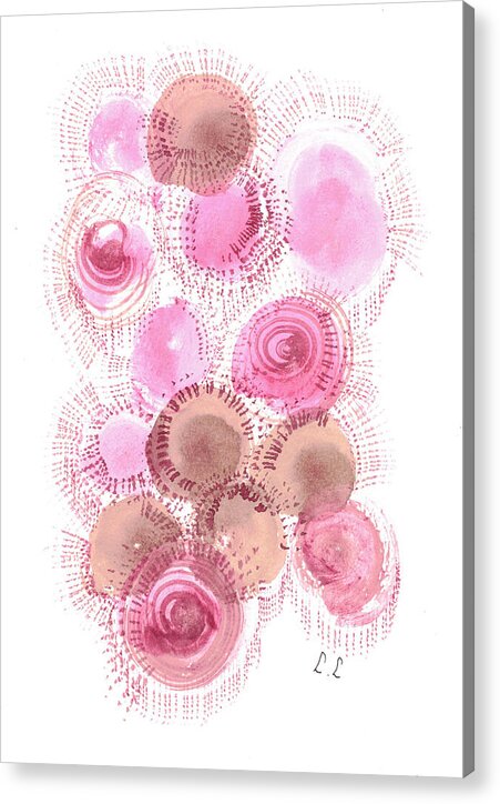 Abstract Pink and Brown Circles - Acrylic Print