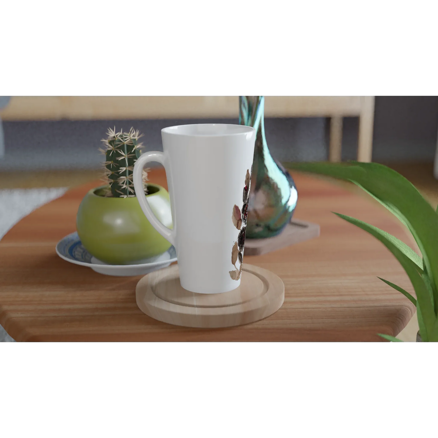 Mug à Latte en Céramique Blanche 500 ml Automne – Élégant, durable et brillant - Laure Leprince - Artiste Peintre