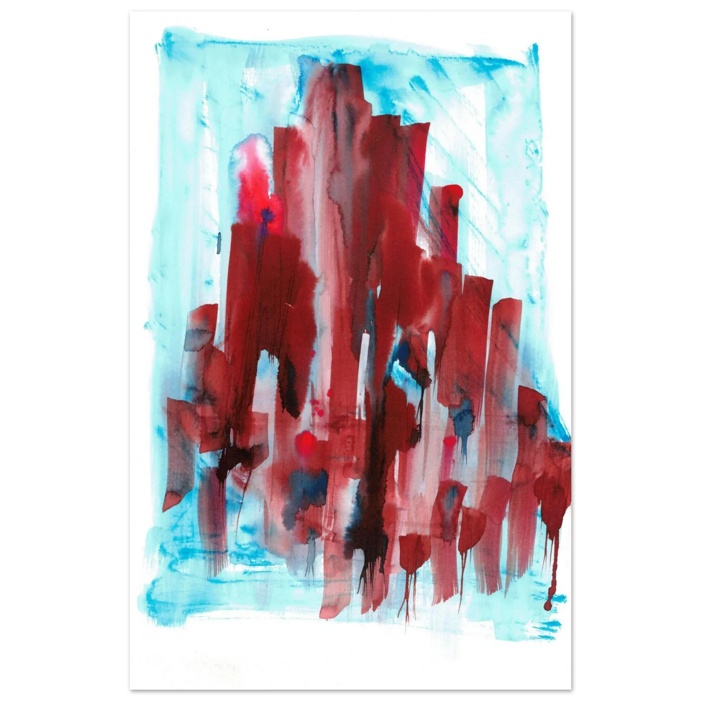 Abstract Cityscape Watercolor Art Print RDJ3-1 – Premium Matte Paper Poster in various sizes - Laure Leprince - Artiste Peintre