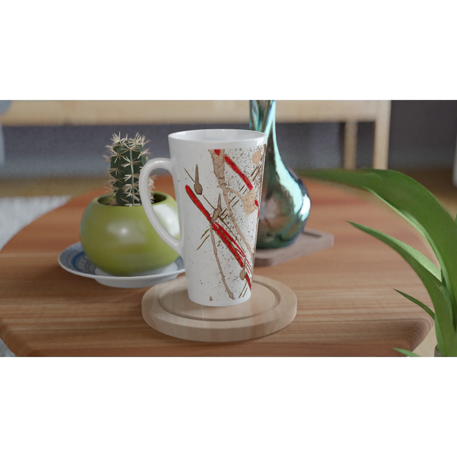 Mug à Latte en Céramique Blanche 500 ml particules – Élégant, durable et brillant - Laure Leprince - Artiste Peintre