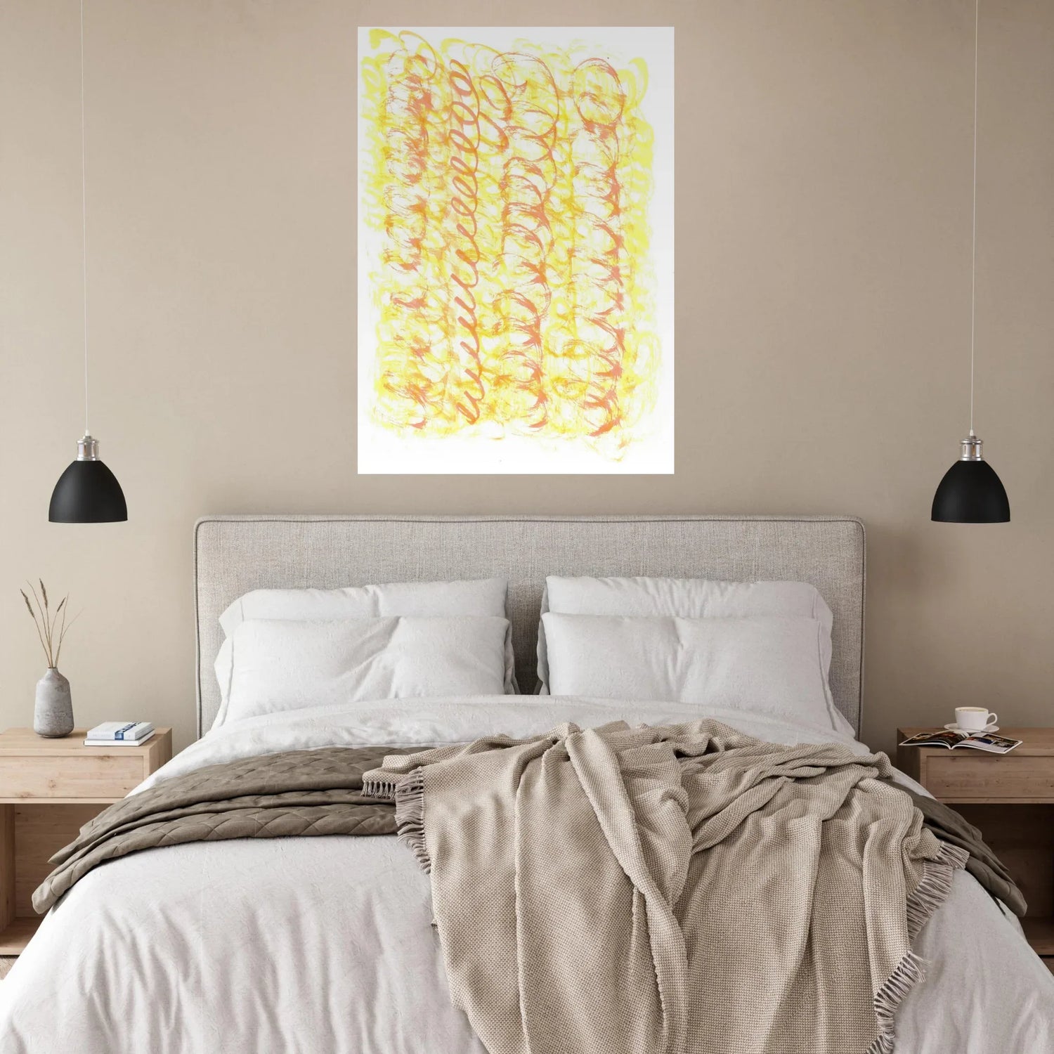 Sun-Kissed Abstract Swirls: Premium Matte Paper Poster - Vibrant Aquarelle Art for Any Space - Laure Leprince - Artiste Peintre