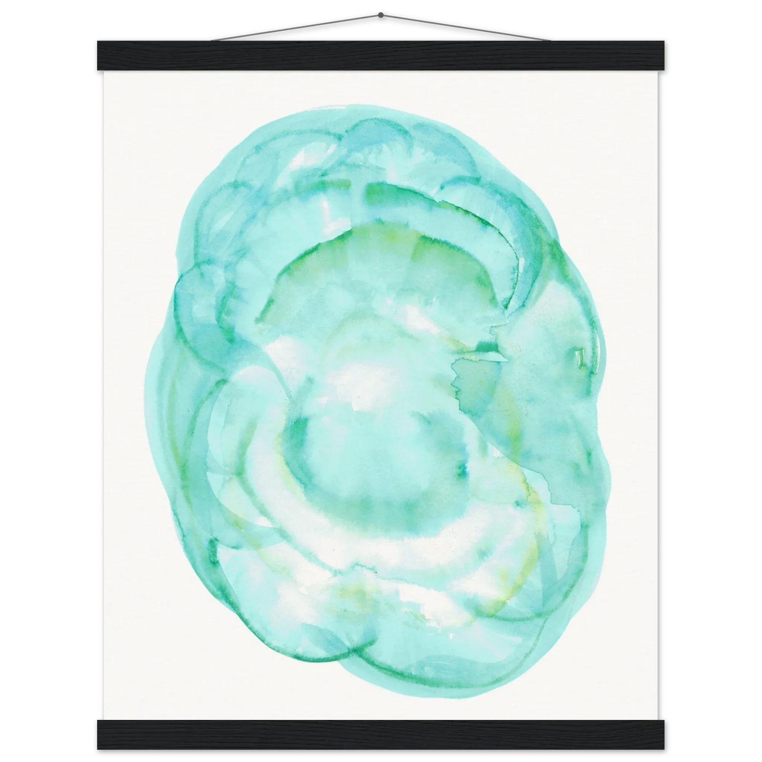 Museum-Quality Matte Paper Poster with Hanger Aqua Bloom - Laure Leprince - Artiste Peintre