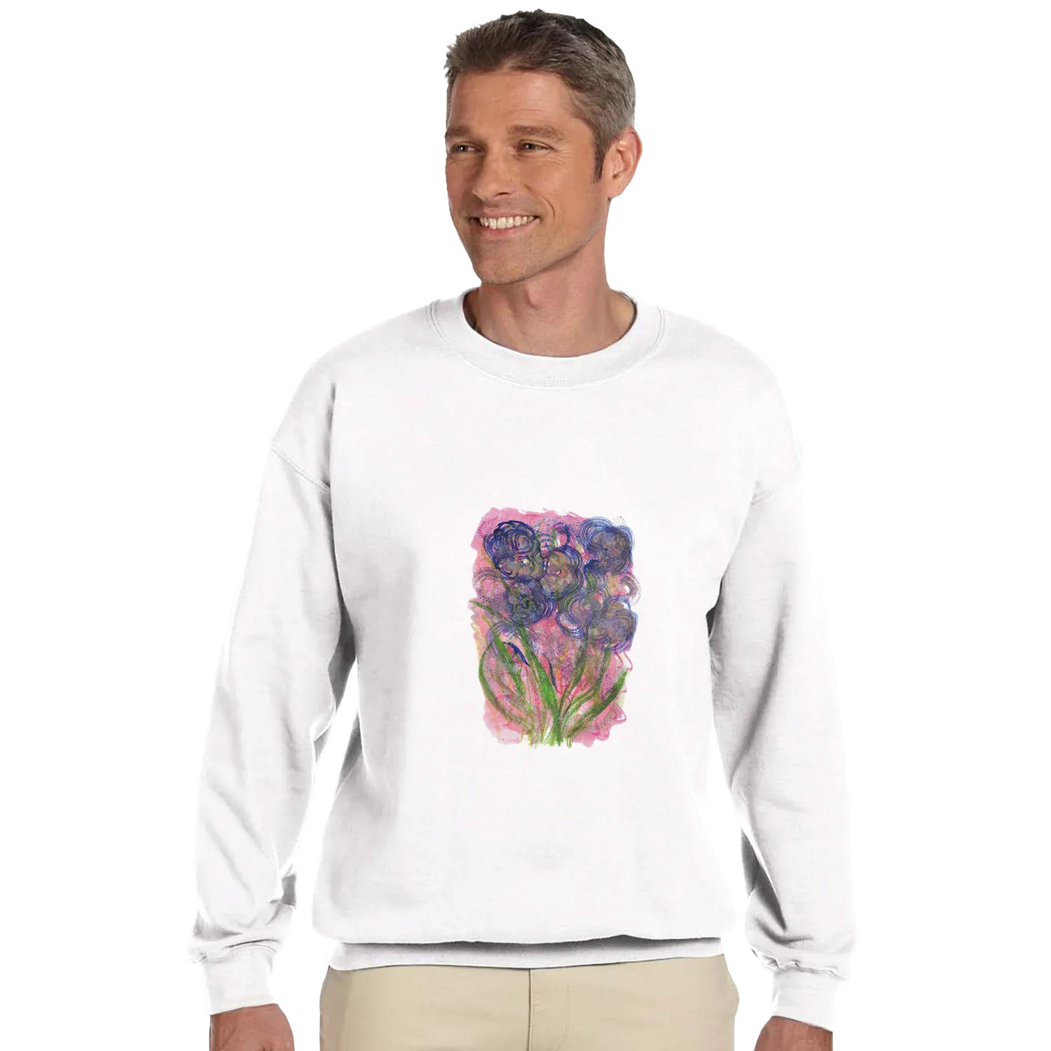 Sweatshirt Unisexe Classique Bloom Vortex– Impression Artistique Multicolore - Laure Leprince - Artiste Peintre