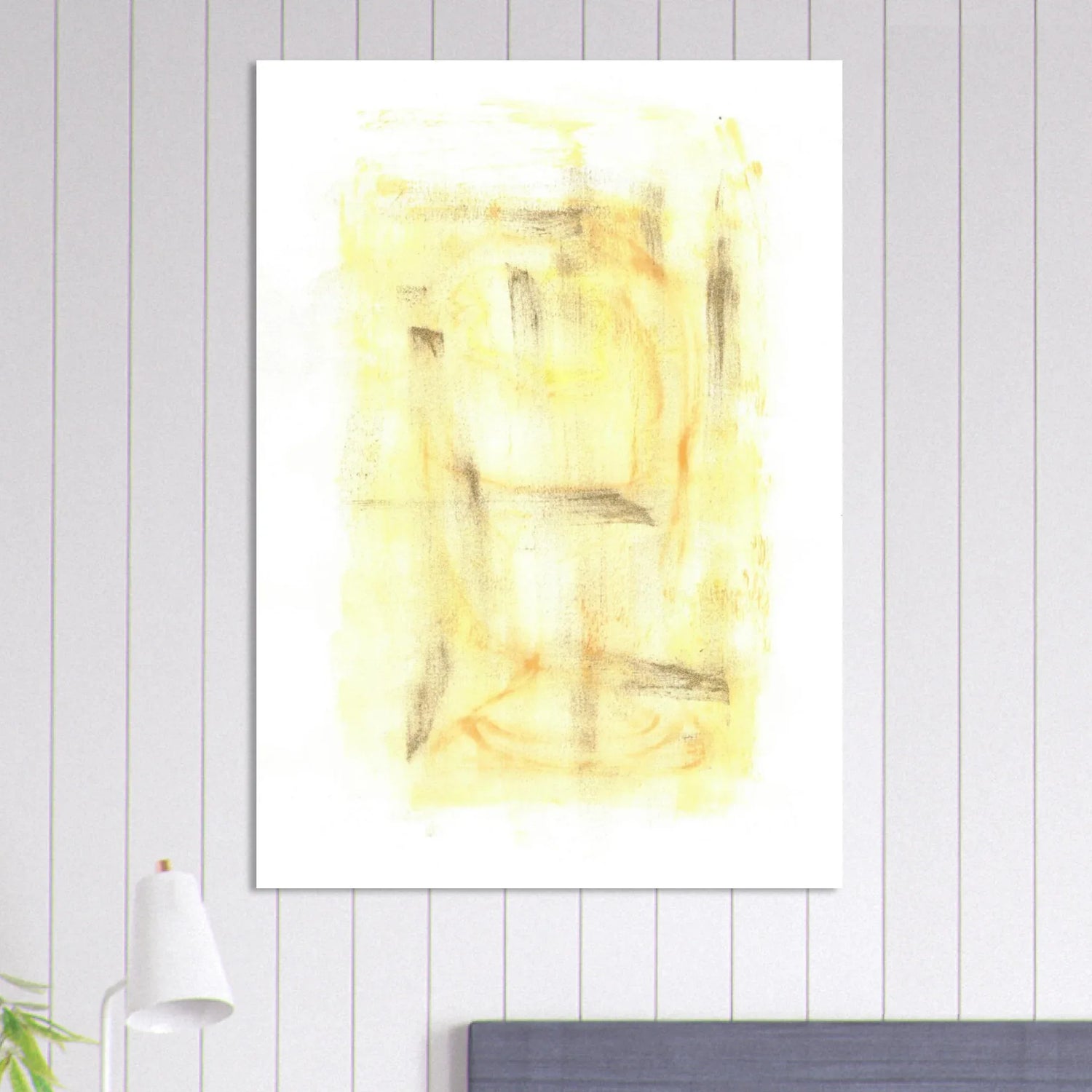 Abstract Gold & Charcoal Aura Poster - Premium Matte Paper Art Print - Laure Leprince - Artiste Peintre