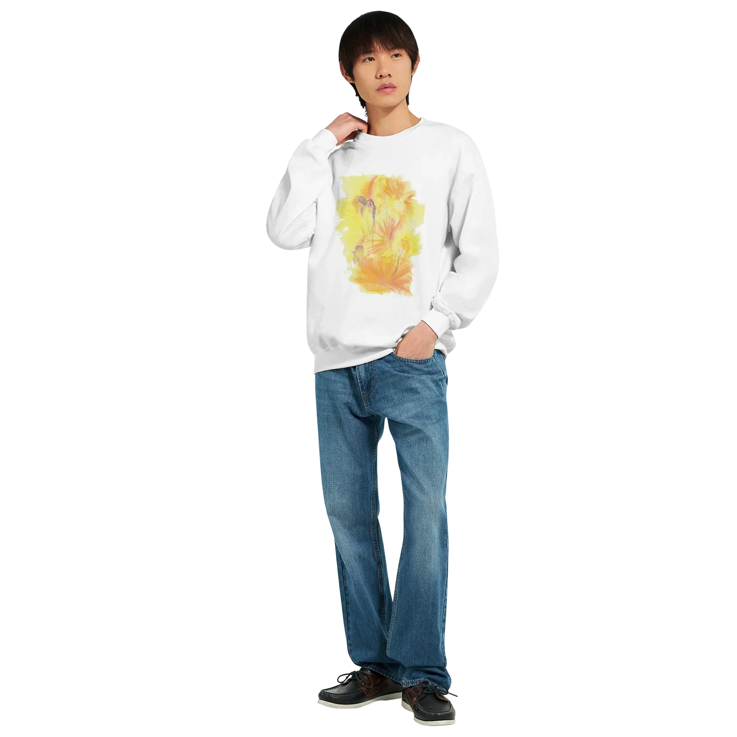 Sweatshirt Unisexe Classique Sun Whisper – Impression Artistique Multicolore - Laure Leprince - Artiste Peintre